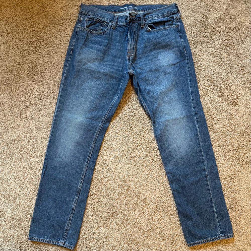 Old Navy Slim Built-In Tough Jeans Men’s 36x32 Medium Wash Denim Never Worn